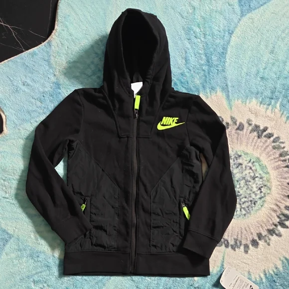 Nike Black and Yellow Hooded Sweatshirt - Picture 2 of 5